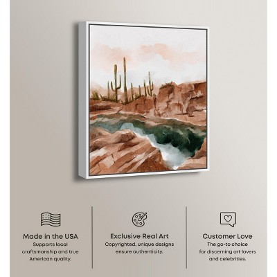 Hot Springs in June Landscape Canvas Wall Art with White Frame