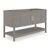 Alaterre Furniture 60" Bennet Vanity Cabinet Gray: Wood Composite, Freestanding Base, 34" Height - 3 of 4