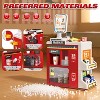 Skirfy 47 Pieces Cash Register Toys with Storage Bag, Coffee Machine, Food Accessories, Scanners,Red - 3 of 4