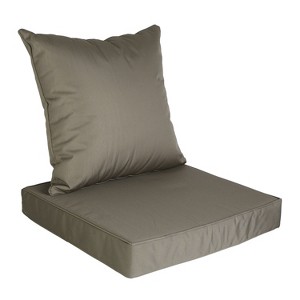 NewHome"Waterproof Outdoor Seat Cushion Set with Back Pillow, Fade-Resistant & Removable Covers for Patio"DarkGrey - 1 of 4