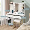 Vanity Desk with Mirror, Makeup Vanity Table with Chair & Charging Station, Dressing Table - 4 of 4