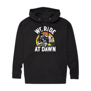 Men's - Instant Message - We Ride At Dawn Mower Graphic Fleece Pullover Hoodie - 1 of 4