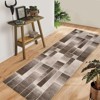 Geometric Hallway Rugs 2x6 Non-Slip Runner Rugs, Non-Shedding Plaid Indoor Carpet, Stain-Resistant Ultra-Thin Floor Carpet Mats for Bedroom - 4 of 4