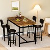 Hooseng 5-Piece Counter Height Dining Room Table and Chairs Set, Industrail Style Bar Table Set with MDF Top and Metal Frame, Dining Table Set for 4 - 4 of 4