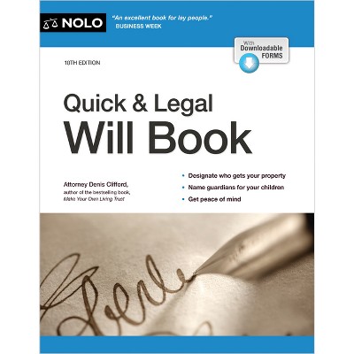 Quick & Legal Will Book - 10th Edition by  Denis Clifford (Paperback)