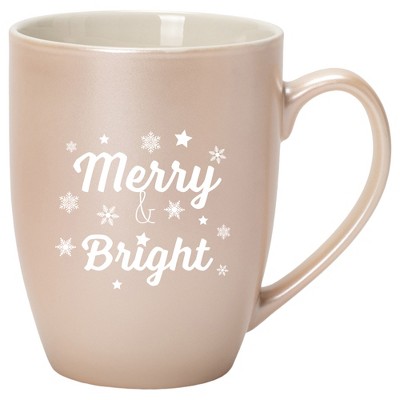 Elanze Designs Merry & Bright Precious Pearl 10 ounce New Bone China Coffee Cup Mug