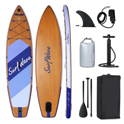 VisioGear 11' Stand Up Paddle Board with Accessories, Purple & Brown, 132"*33"*6"