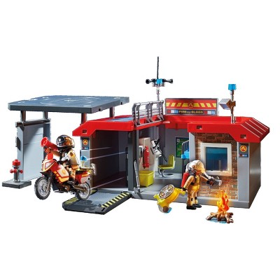 Playmobil fire cheap station superset