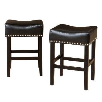 Set of 2 Laramie Backless Counter Height Barstool Black - Christopher Knight Home