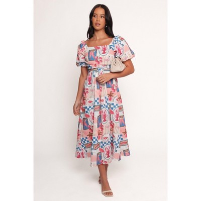 Clo Puff Sleeve Midi Dress