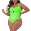 Agnes Orinda Women's Plus Size Halter Knot Bust One Piece Swimsuit Sets - 2 of 4