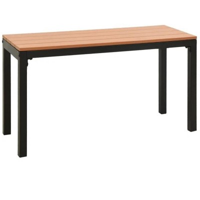 Patio Bench 43.3" Steel and WPC Brown and Black
