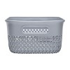 Life Story Lightweight Heavy Duty Storage Trendy Portable Woven Basket 4 Quarts, Grey (14 Pack) - 3 of 4