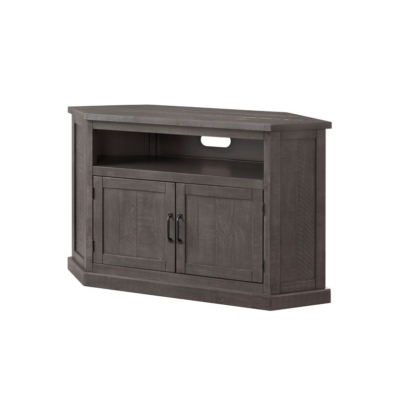 Rustic Corner 50" Solid Wood TV Stand Gray - Martin Svensson Home, 5 of 10