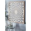 Traditional Wood Floral Handmade Intricately Carved Wall Decor with Mandala Design Brown - Olivia & May: Artisan-Crafted, Textural, Home Accent - 2 of 4