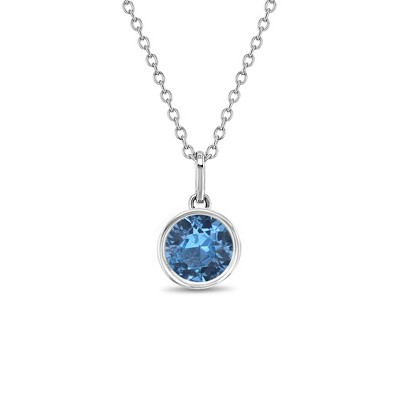 Girls' Birthstone Cubic Zirconia Sterling Silver Necklace - In Season Jewelry