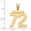 Black Bow Jewelry 14k Yellow Gold, Athletic Collection, Large Polished Number 72Pendant - 2 of 3