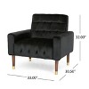 APRILSOUL Mirod Comfy Arm Chair with Tufted Back , Modern for Living Room, Bedroom and Study,Black - 2 of 4
