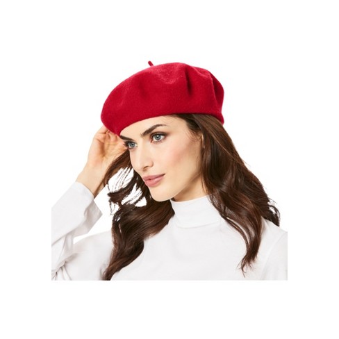 Accessories For All Men's Big & Tall Wool Beret, Classic Red Wool