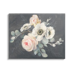 Stupell Industries Rose Anemones Flowers Chalk Pink Black Design Canvas Art - 1 of 4