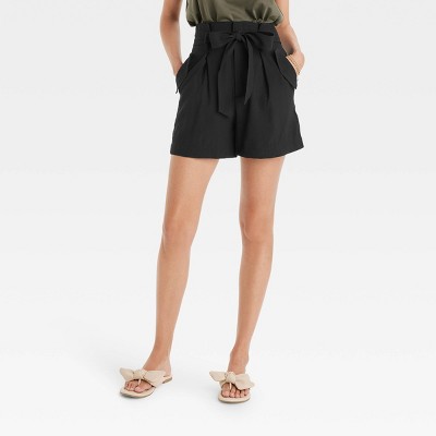 Women's High-Rise Utility Paperbag Shorts - A New Day™
