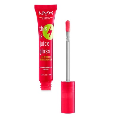 NYX Professional Makeup This Is Juice Lip Gloss - Infused with Electrolytes - Pomegranate Clout - 0.33 fl oz