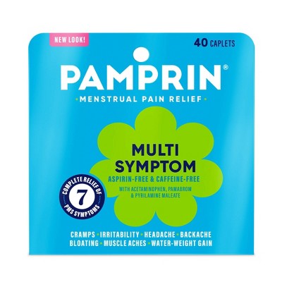 Pamprin Multi-Symptom Menstrual Pain Reliever Acetaminophen Caplets - 40ct