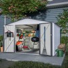 Gulches 10X8 FT Outdoor Storage Shed, All Weather Metal Sheds with Lockable Doors, Tool Shed for Garden, Patio, Backyard, Lawn, Grey - 2 of 4