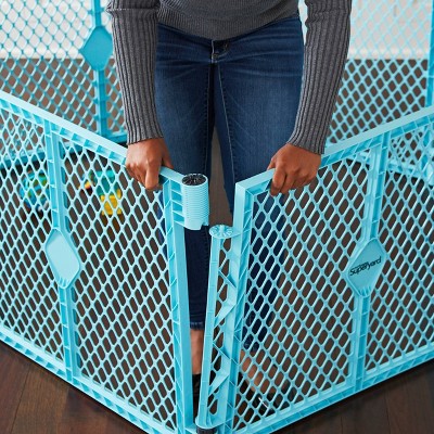 Aqua Blue 6-Panel Indoor Outdoor Baby Playpen
