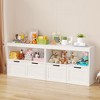 SeaCamel Kids 4-Tier Open Shelf Bookcase - White Book Organizer & Toy Storage Cabinet, Perfect for Children’s Bedroom, Playroom & Nursery - 2 of 4
