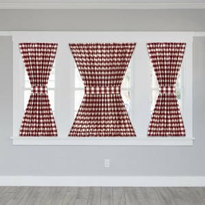 Kate Aurora Plaid Country Farmhouse French Door Curtain Panel With Matching Tieback - 1 of 4