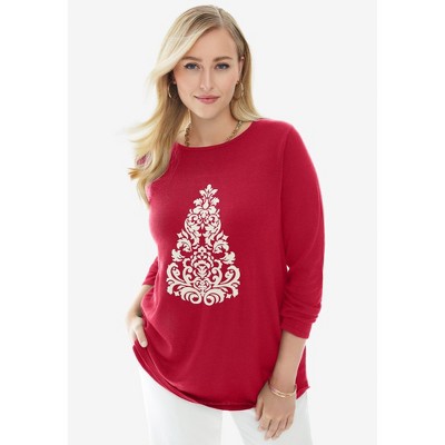 Jessica London Holiday Motif Pullover