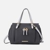 MKF Collection Elise Vegan Leather Color-block Women’s Satchel Bag by Mia K - Charcoal Light Grey - 2 of 4