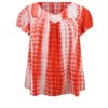 GRACE & GRANDEUR Women's Plus Size V Neck Pleated Ruffle Short Sleeve Tie Dye Casual Holiday Blouses - 4 of 4