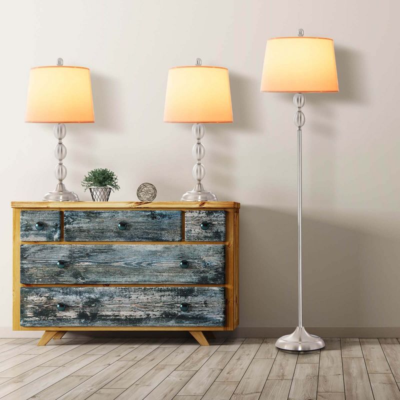 Tangkula 3 Pack Lamp Set Table & Floor Lamp with Weighted Base & Eye-Protecting Lamp Shade, 4 of 10