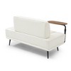 CAVINAS Modern Faux Leather Upholstered Single Sofa with Side Table, 360-degree Swivel Tray Couch for Living Room, Accent Sofa for Bedroom - 3 of 4