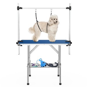 Foldable Dog Grooming Table with Adjustable Height Arm for Home Pet Bathing - 1 of 4