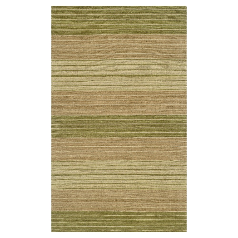 Green Stripes Woven Accent Rug