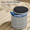 Best Choice Products Round Wicker Ottoman, Multipurpose Furniture w/ Removable Cushion, Steel Frame - 3 of 4