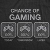 Mens 100% Chance Of Gaming T Shirt Funny Nerdy Video Games Novelty Tee - Crazy Dog Men's T Shirt - 2 of 4
