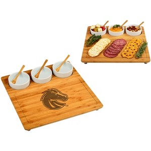 NCAA Boise State Broncos Bamboo Cheese, Charcuterie Board with 3 Ceramic Bowls - 1 of 4