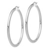 Black Bow Jewelry 3mm x 50mm 14k White Gold Classic Round Hoop Earrings - 2 of 4