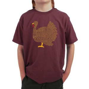 LA Pop Art Thanksgiving - Boy's Word Art T-Shirt - 1 of 4