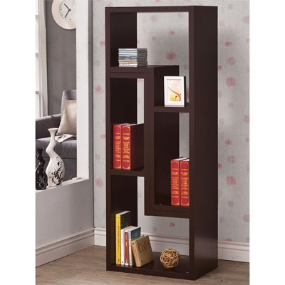 Contemporary 47"" TV Stand Bookcase in Cappuccino Brown - Bowery Hill