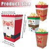 24 Pack Large Paper Popcorn and Candy Favor Boxes w/ Santa Claus, Snowman, Reindeer, Gingerbread Designs for Christmas, Birthday, Movie Night Parties - 2 of 4