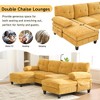 Whisen Chenille U-shaped Sectional Sofa with Dual Chaise Lounges, Storage Pockets and Armrest Pillows - 4 of 4