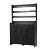 KTMBDW Four-Door Shoe Cabinet with Coat Rack, Spacious Top,3 Drawers, 8 Shelves, Metal hooks and handles for Hallway, Entryway, Living Room - 4 of 4