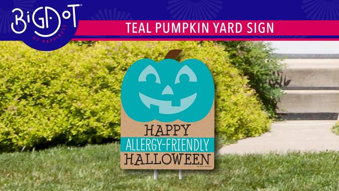 Big Dot of Happiness Teal Pumpkin - Outdoor Lawn Sign - Halloween Allergy Friendly Trick or Trinket Yard Sign - 1 Piece, 2 of 9, play video