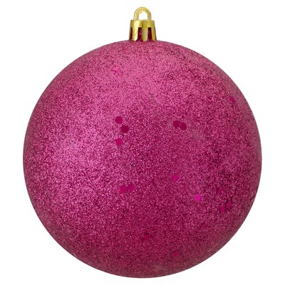 Northlight 4" Shatterproof Holographic Glitter Christmas Ball Ornament - Pink