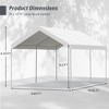 Aoodor 20 x 10 FT. Portable Vehicle Carport Party Canopy Tent Boat Shelter Cover, Heavy Duty Metal Frame - 4 of 4